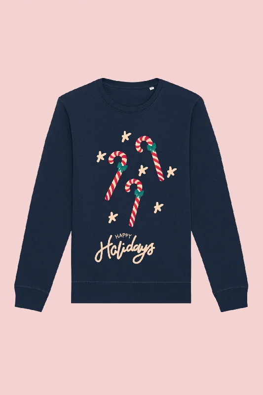 Candy Cane Navy Christmas Sweatshirt