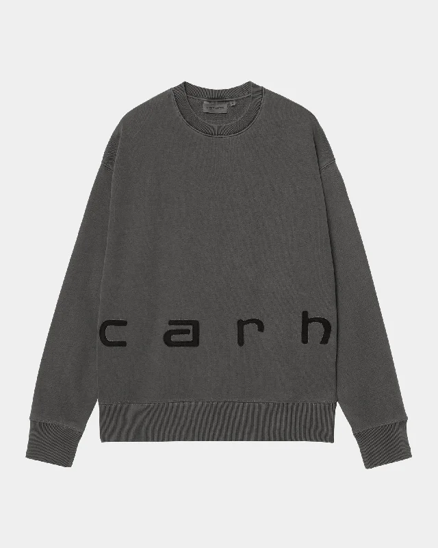 Felt Script Sweatshirt | Black / Black