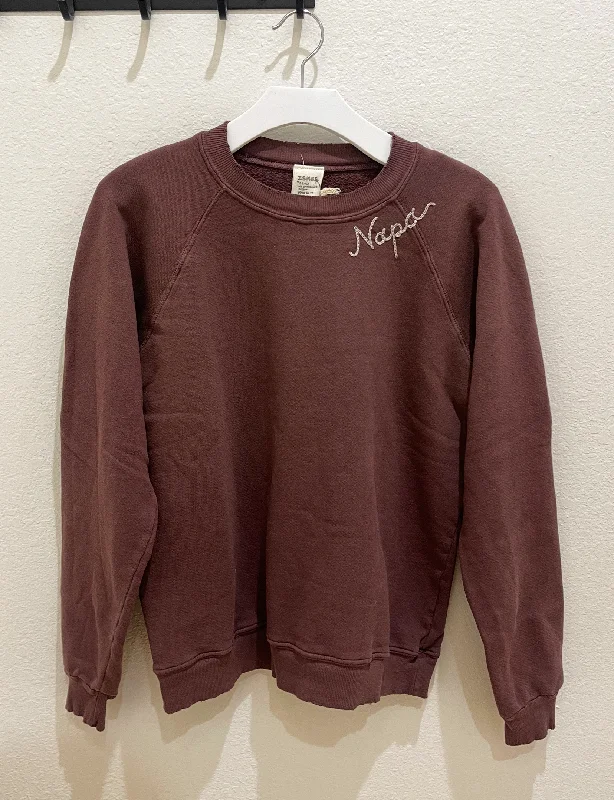 Napa Embroidered Sweatshirt, Mocha