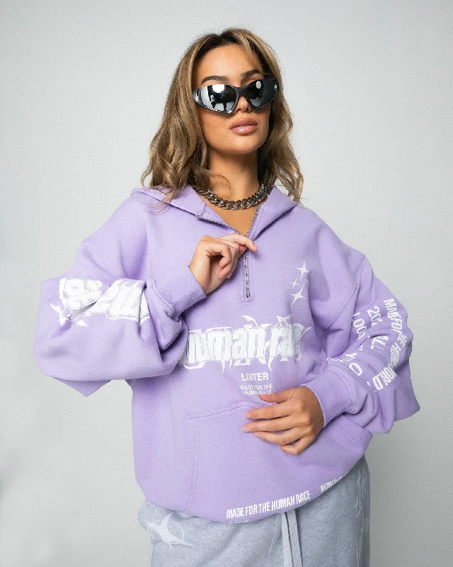 Loiter Rave Zip Hoodie Lilac