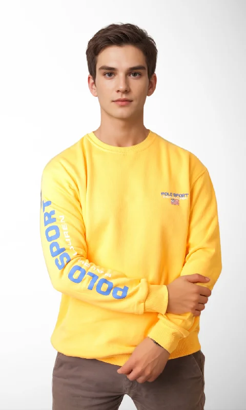 Men Round Sweater-Side Logo (Yellow)