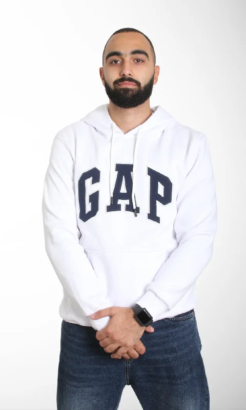 Men Vintage Pullover Hoodie (White)