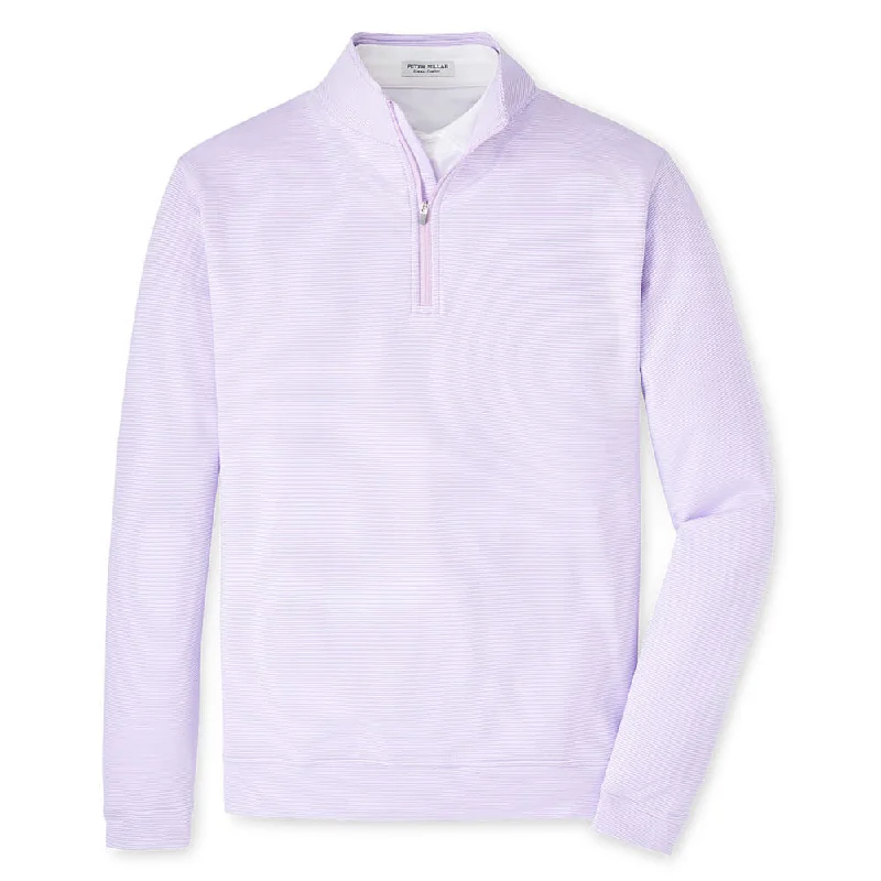 Peter Millar Perth Sugar Stripe Performance 1/4 Zip Pullover Sweater - Petal Purple