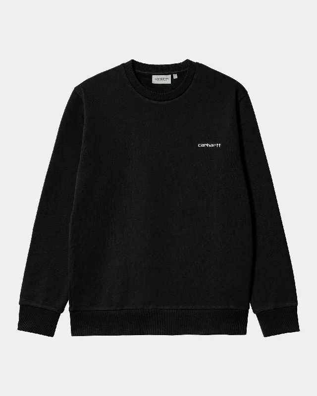 Script Embroidery Sweatshirt | Black / White