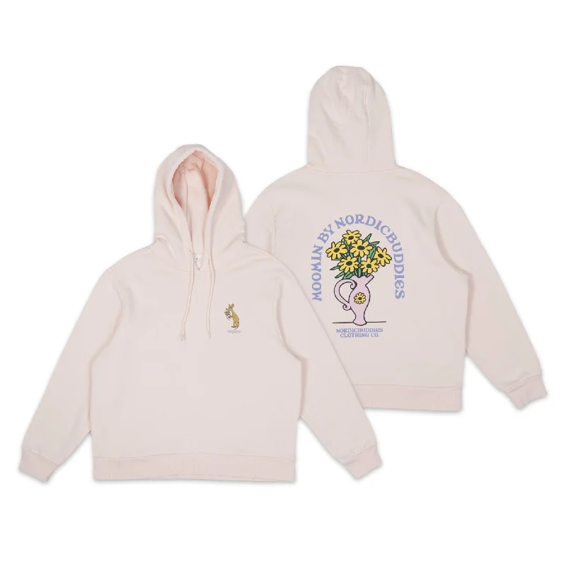 Sniff Flower Bouquet Hoodie Women - Light Pink