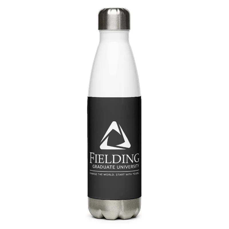 Stainless Steel Water Bottle - Dark Grey | Fielding Logo