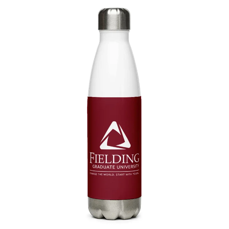 Stainless Steel Water Bottle - Merlot | Fielding Logo