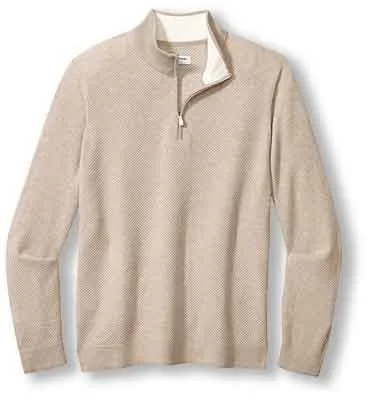 Tommy Bahama IslandZone Coolside Legend Half Zip Pullover Sweater - Rustic Linen