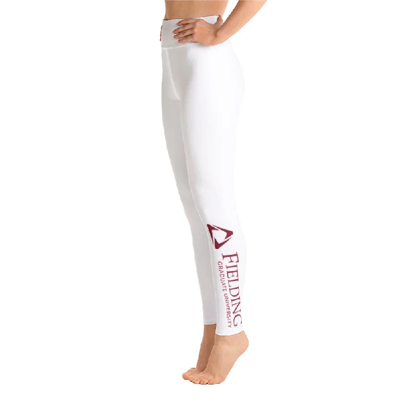 Yoga Leggings - White | Fielding Logo