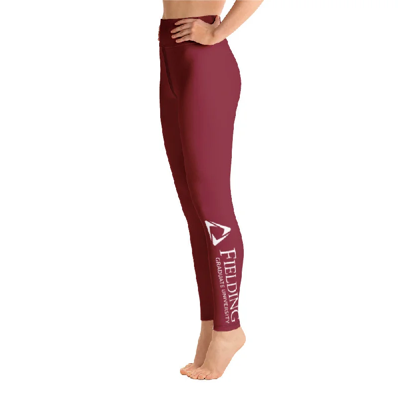 Yoga Leggings - Merlot | Fielding Logo