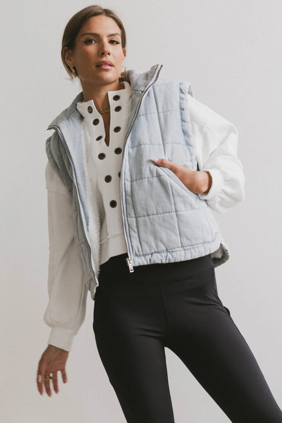 Audren Quilted Denim Vest