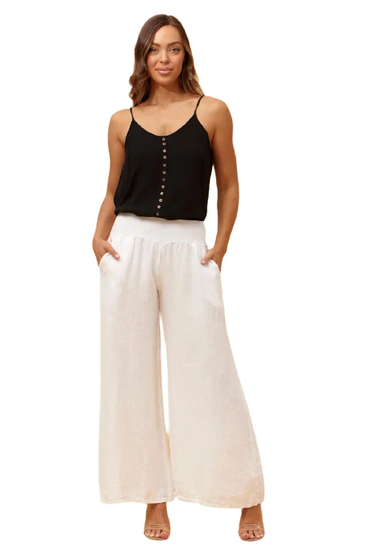 Claudia Wide Leg Linen Pant