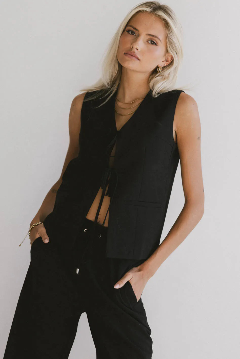 Eslyn Oversized Vest in Black