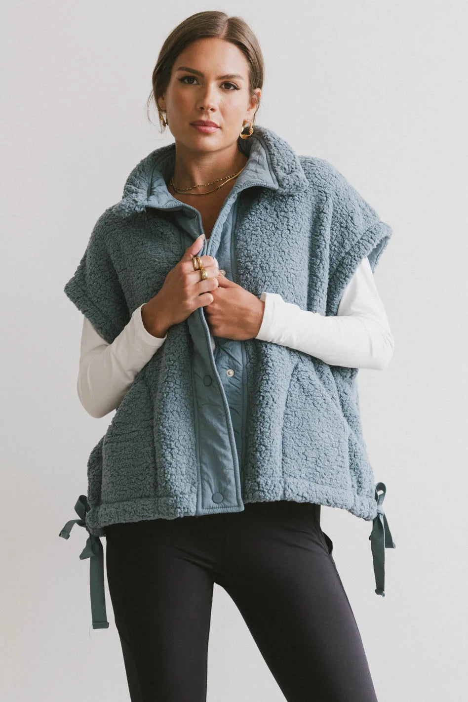 Johanna Sherpa Vest in Blue